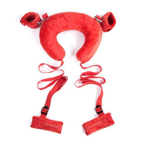 New adult sex toy split leg pillow, alternative bed toys, couple sex pillow with handcuffs wholesale