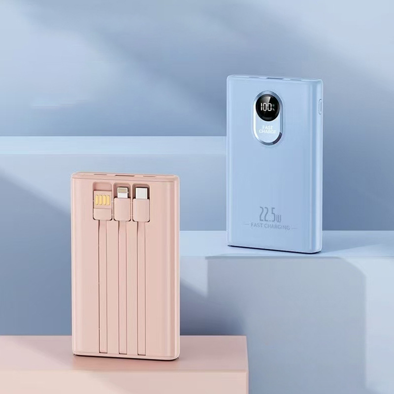 Fábrica de suministro directo de 20000 mAh tesoro de carga 22.5W de carga rápida con tres líneas de alimentación portátil de gran capacidad