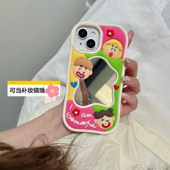 補妝鏡適用於蘋果14Promax手機殼iPhone13硅膠15Promax搞怪11立體
