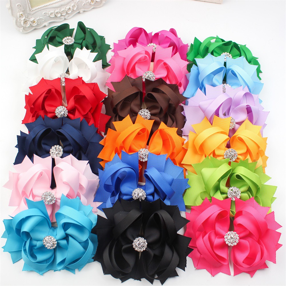 solid color hairgrip with bow handmade