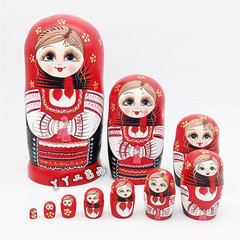 10層ハンカチ女の子ロシア人形子供木製おもちゃ工芸ギフトバレンタインギフト家庭用置物