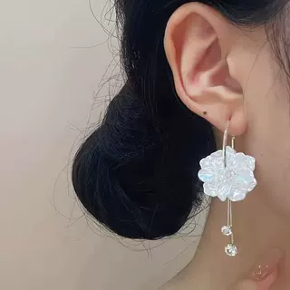 镶钻花朵超仙夸张耳环大气女耳坠女韩国气质个性潮流百搭耳饰品女