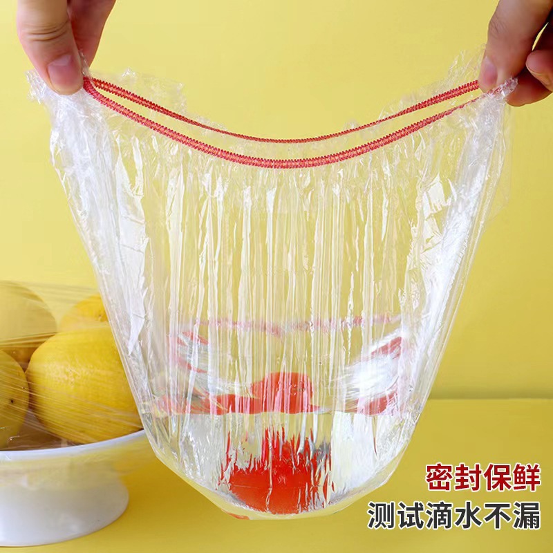 Cubierta de envoltura de plástico de color directo de fábrica sin desgarros para el hogar grado alimenticio PE cubierta de tazón de mantenimiento fresco cubierta de tazón elástico de alimentos del lado izquierdo