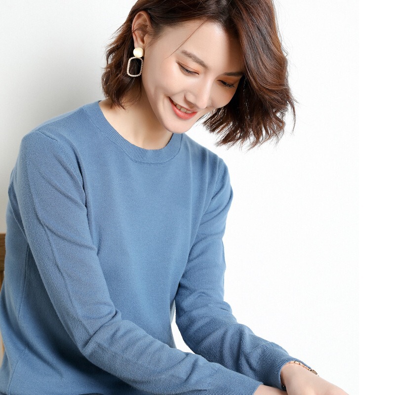 Round Neck Sweater for Women, Autumn and Winter Thin Pullover Knitted Sweater, Short Bottoming Sweater for Women, Cross-Border Knitted Sweater for Inner Wear Round Neck Sweater for Women, Autumn and Winter Thin Pullover Knitted Sweater, Short Bottoming Sweater for Women, Cross-Border Knitted Sweater for Inner Wear
