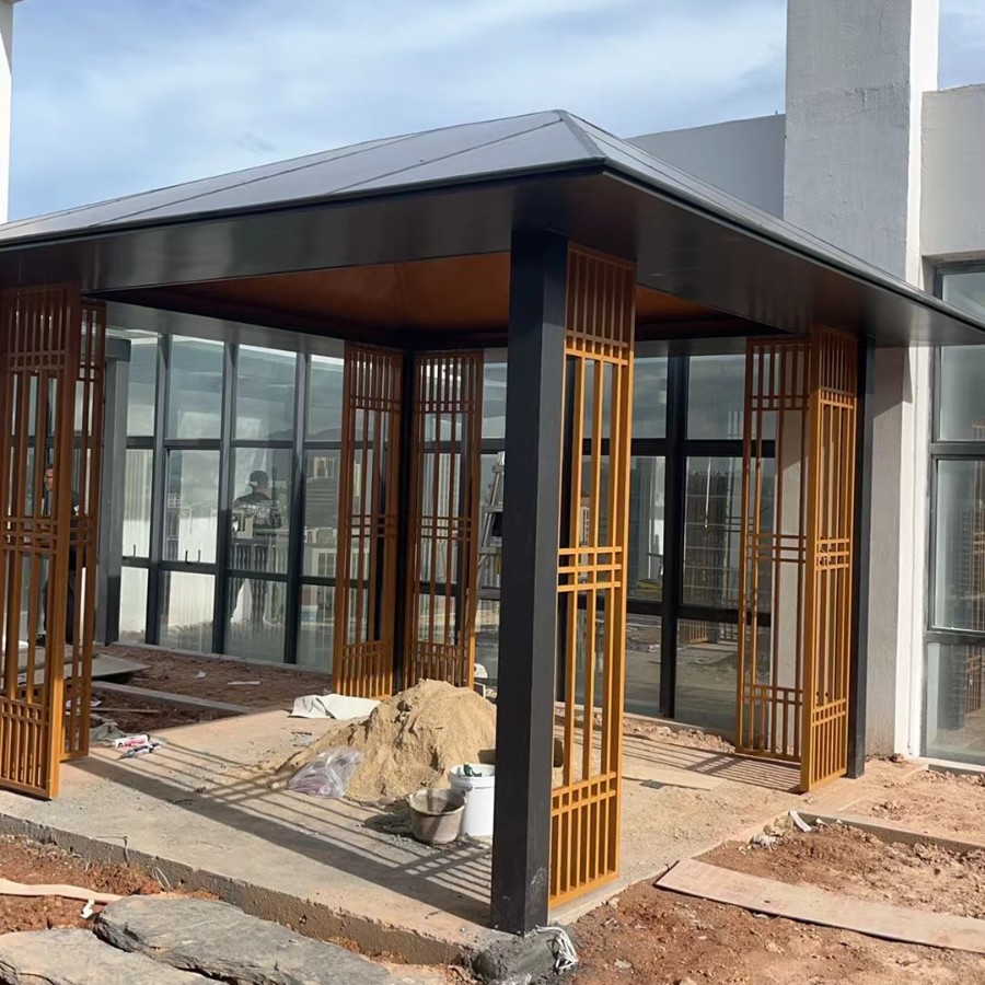 铝合金凉亭户外别墅庭院室外院子家用花园亭子铝制定制铝材全铝