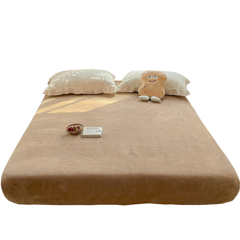 Leche cama de terciopelo 2026 nuevo invierno más terciopelo espeso brida de coral cama de terciopelo sábanas colchón cubierta protectora