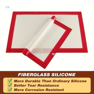 2 Pcs Silicone Baking Mats Premium Fiberglass Silicone Cross Border