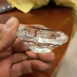 浦江水晶厂家 创意水晶钻石拉手配件 水晶装饰配饰 中孔水晶钻石