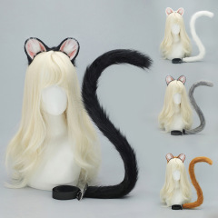 手作擬似ハムスター獣耳カチューシャcos獣耳獣尾セットロリータkcぬいぐるみかわいいハムスター頭飾り