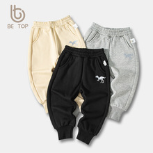 韩版童装春季潮牌新品儿童运动裤加绒男童卫裤宝宝长裤子一件代销