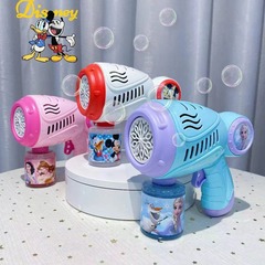 正版迪士尼多孔泡泡機玩具網紅全自動手持暴風雪泡泡槍玩具