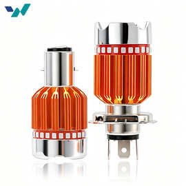 摩托电动车12V 双爪三爪前大灯LED大灯灯泡3灯珠爆闪车灯