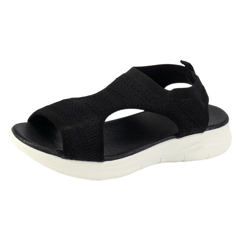 Новые трансграничные сандалии для женщин 2024 года, осенне-летняя сетчатая платформа, без шнуровки, с открытым носком, летающая тканая повседневная спортивная женская обувь больших размеров