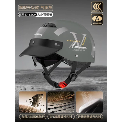 Motosiklet kaskı (dəbilqə) Bicycle Helmet for Women, Summer - new-national-standard-class-a-temperament-gray-endoscope-can-be-hidden