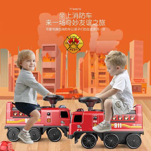 New bus police car fire track car adventure baby electric car children's toy car can seat people