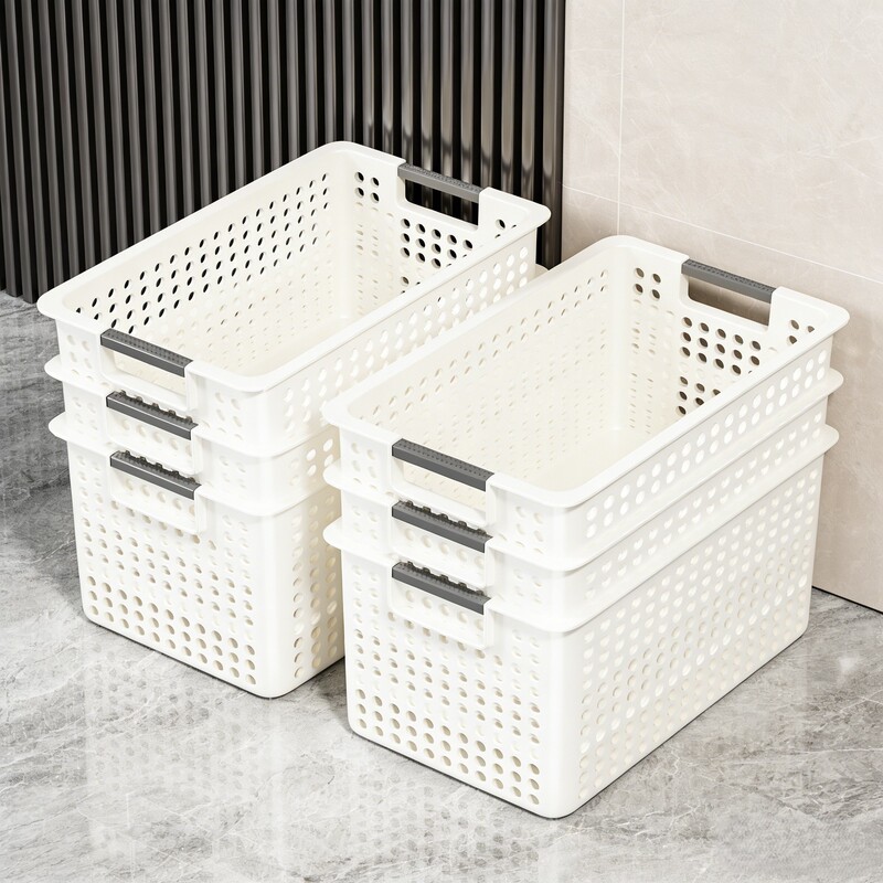 Plastic Storage Basket for Home Kitchen Cabinets, Rectangular Storage Bin for Miscellaneous Items, Snacks, Toys, Thickened Desktop Storage Box Plastic Storage Basket for Home Kitchen Cabinets, Rectangular Storage Bin for Miscellaneous Items, Snacks, Toys, Thickened Desktop Storage Box