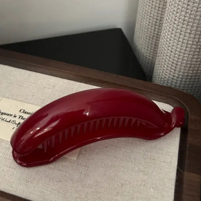 Anchor clip de cabello rojo cabeza de mujer mitad un clip de cabello mandril de cabello torcido clip de cabello tocado de banana roja