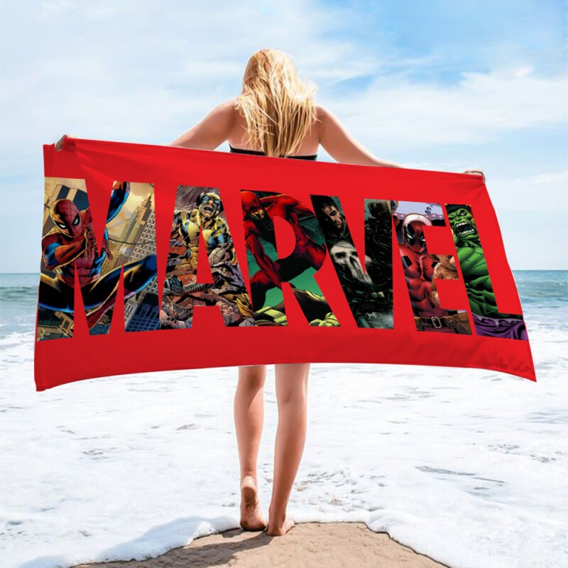 Marvel Series Iron Man the Amazing Spider-Man Hulk Thanos Print Customized Rectangular Beach Towel Marvel Series Iron Man the Amazing Spider-Man Hulk Thanos Print Customized Rectangular Beach Towel