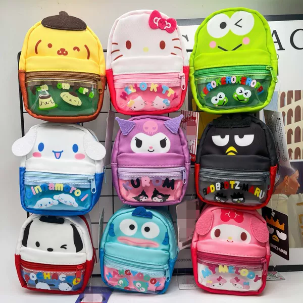 Kuromi Melody Little White Dog Cartoon Outdoor Hanging Bag with Crossbody Bag Pvc Zipper Small Backpack Childlike Cartoon