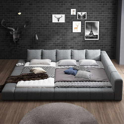 Fabric tatami bed for second and third babies, parent-child bed, splicing bed, family bedroom, widened master bedroom, modern simple bed