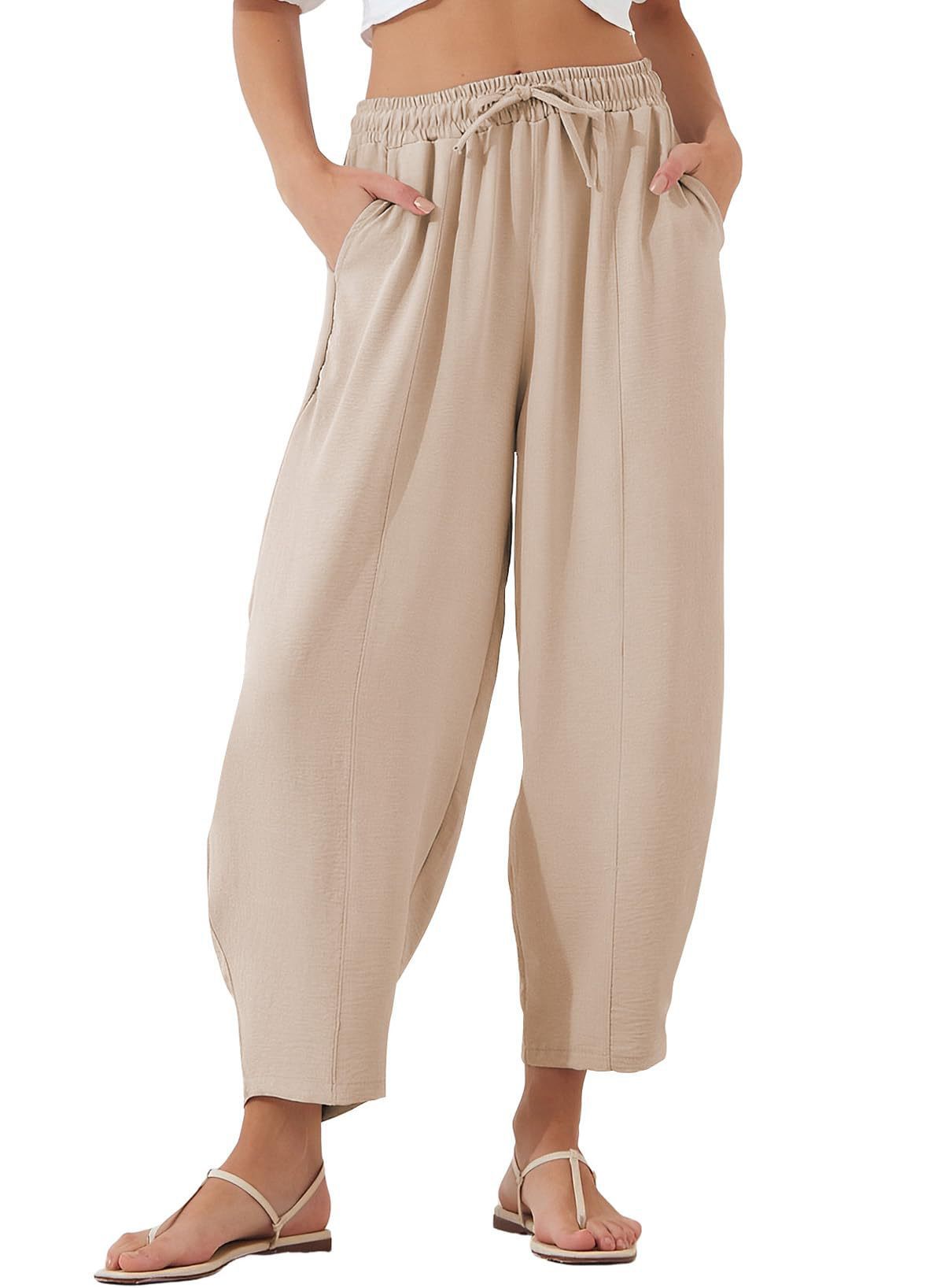 Spring Summer Pleated Women Pants Mid-waist Straight Pants Loose Casual Bloomers Causal Female Trousers Army Green Pants Women_voghion.com