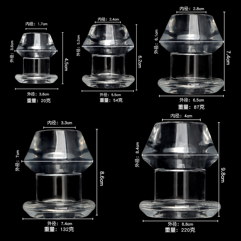 Cone-Shaped Hollow Anal Dilator Plug, Transparent Soft TPE, Anal Training Toy — detail image 14
