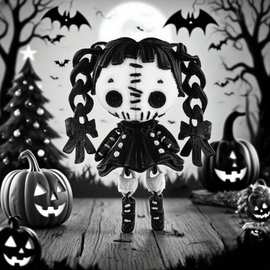 跨境热销3D打印爱丽丝恐怖娃娃鬼动关节万圣节礼物摆件