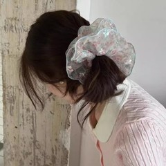 清新甜美蓬松泡泡纱小清新碎花发圈夏季新款高级感森系扎头发头饰