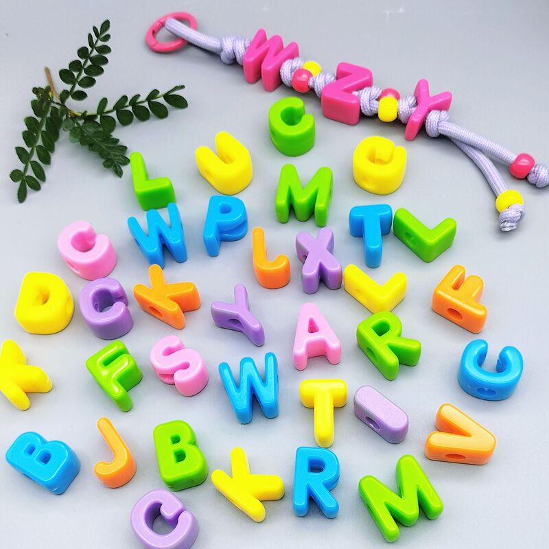A Bag of 26 Large Hole Alphabet Beads Acrylic Beads Loose Beads DIY Accessory Pack Phone Charm Bracelet