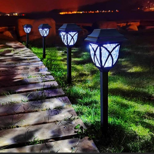 Cross-border solar outdoor garden lights retro antique grid lights courtyard garden ground lights atmosphere lights torch lights
