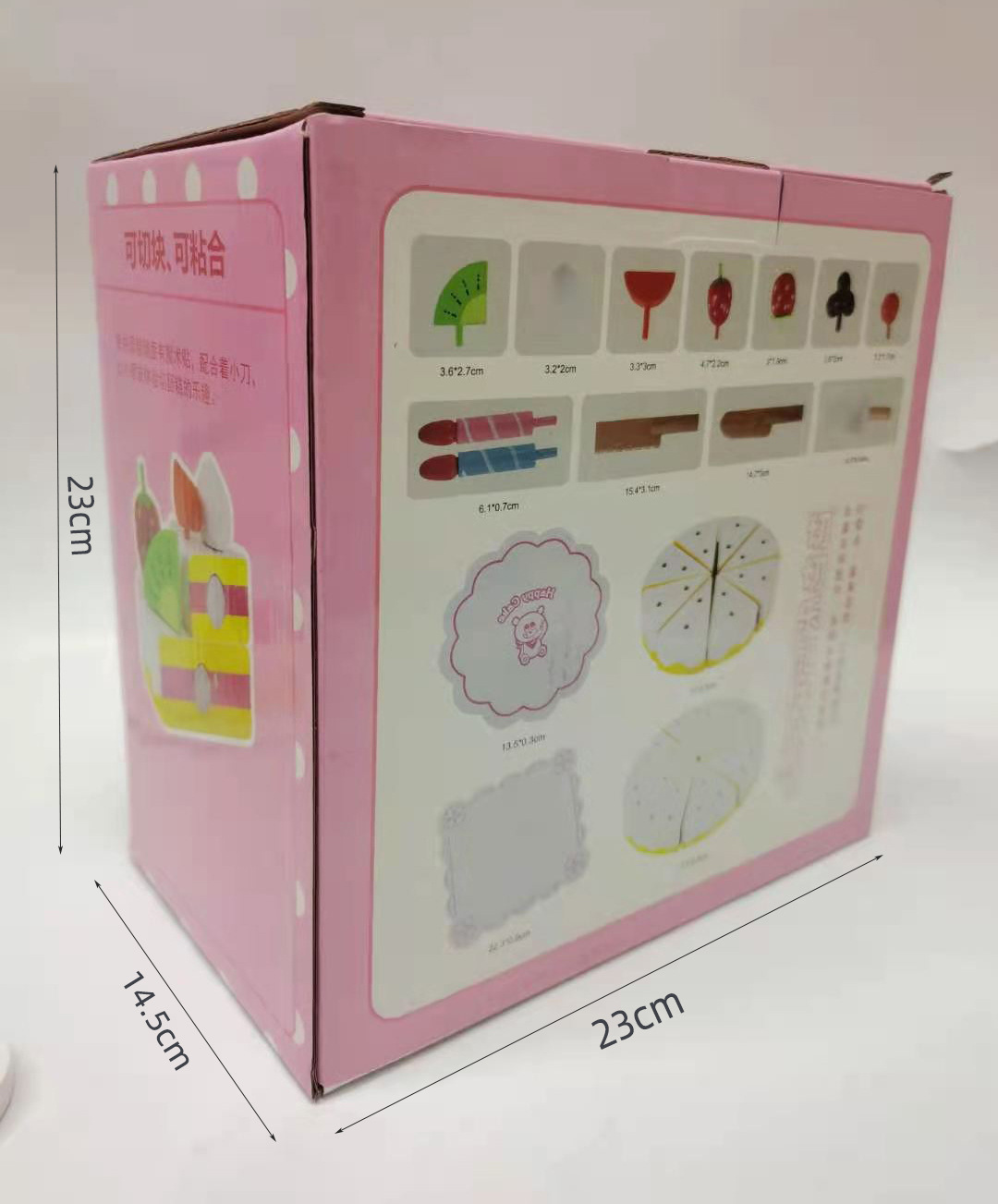 Girl's house play toy wooden fruit cake Cutter Fun Children's wooden simulation birthday kitchen toy set detail image 13