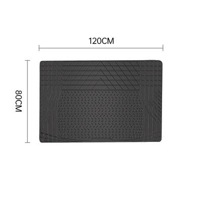 Car Trunk Mat PVC Waterproof Cuttable Universal Mat Wear-resistant Waterproof Car Floor Mat Non-slip Tail Box Mat (Trunk Mat) - black-12080cm
