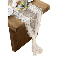 O 28540 White lace wedding table runner ��ɫ������˿����