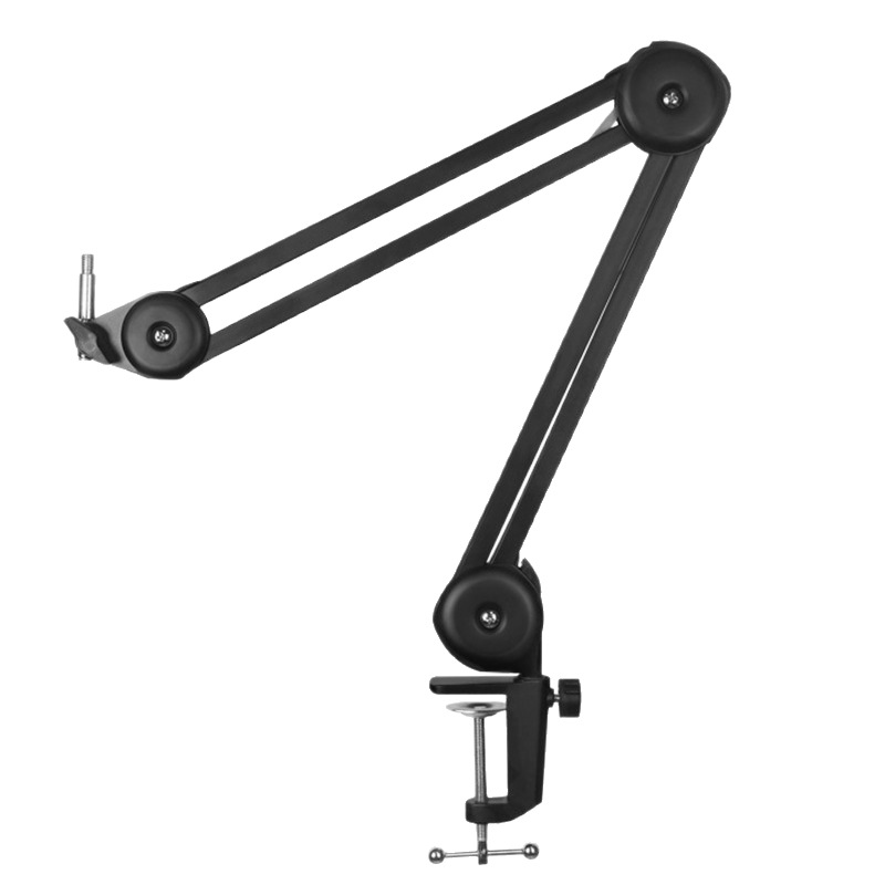 Soporte de metal de micrófono de escritorio en vivo plegable soporte de resorte incorporado soporte de micrófono sin resorte