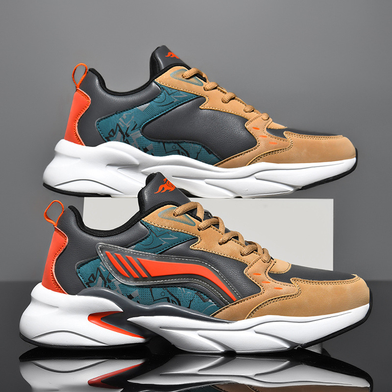 Men's Trendy Dad Shoes for Autumn, Extra Large Size 48, Plus Size 47, Wide Size 46, Casual Sports Shoes for Men with Wide Feet