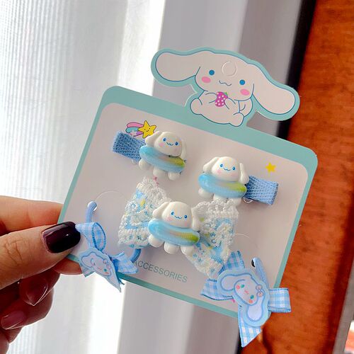 Korean style bow hair clip rubber band set cute children's hair accessories baby does not hurt hair clip and tie cartoon Sanli