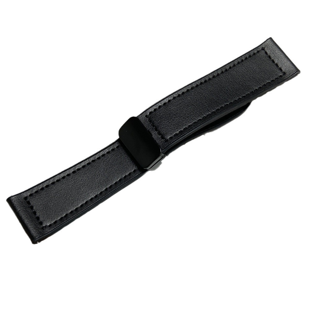 Velegnet til Samsung Huawei smart watch 20mm 22mm silikone læder magnetisk foldespænde rem mode armbånd_voghion.com