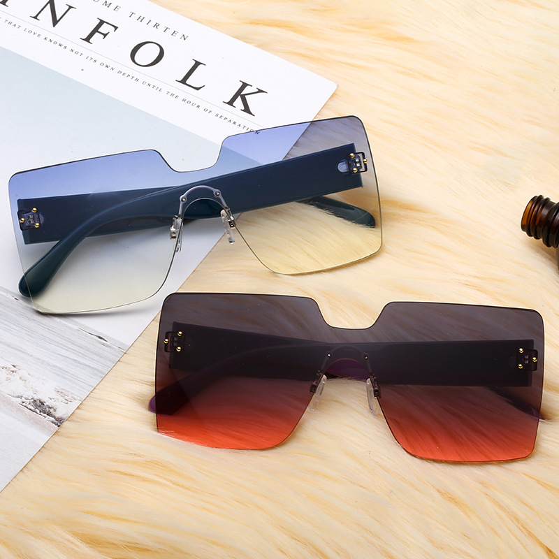 Europe and America new pattern Conjoined Sunglasses men and women Trend Sunglasses Integrated fashion Generous Street beat Catwalk glasses