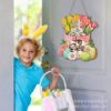 Easter egg rabbit wooden hanging door logo Decoration Resurrection Festival Flower Spring Wall Wall Hook Township Farm House