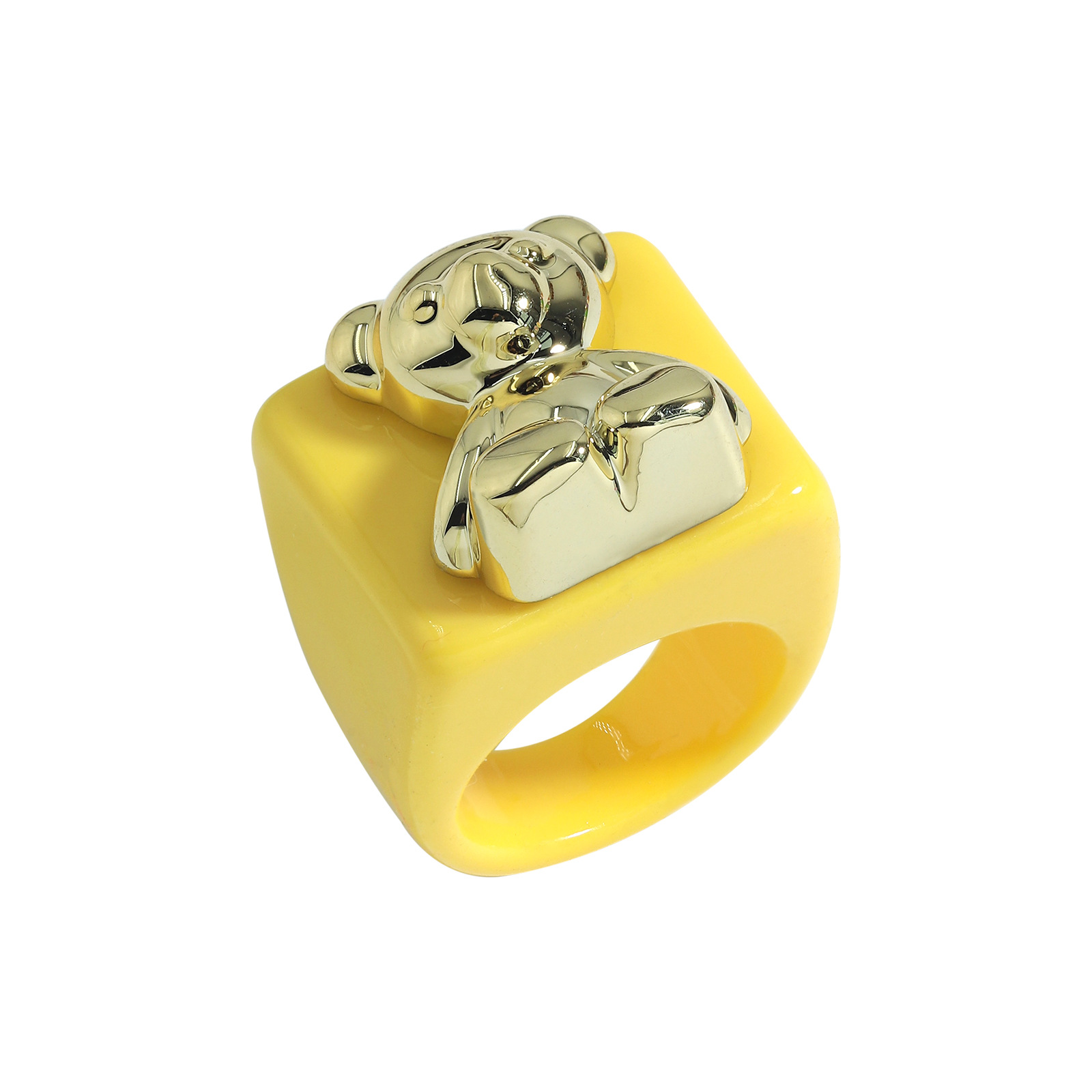 Venta Al Por Mayor Adorno Oso Lindo Color Caramelo Anillo De Resina Nihaojewelry display picture 1