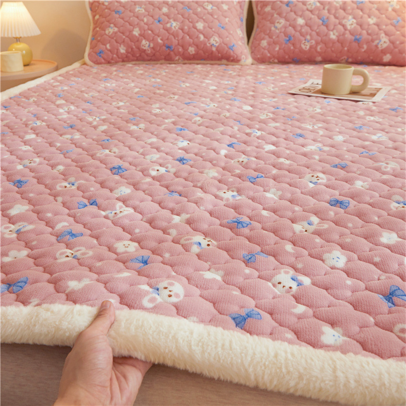 Milk Velvet Mattress Mattress Upholstery Home Thickened Dormitory Single Bedding Quilt Winter fleece-lined Bed Sheet Mattress Wholesale