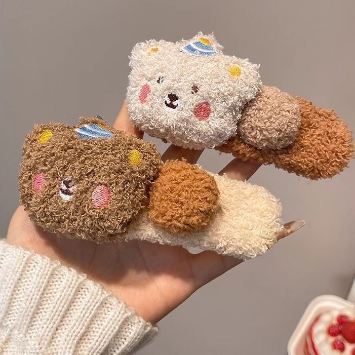 ぬいぐるみプリンベアかわいい猫カモノハシクリップ大型ヘアピン頭飾り 2025 新しい後頭部女の子ぬいぐるみ|undefined