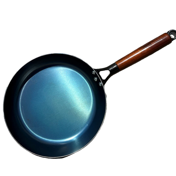 Auténtica olla de hierro hecha a mano de Zhangqiu, bandeja oficial de la olla sin recubrimiento antiadherente, filete de omelete forjado a mano.