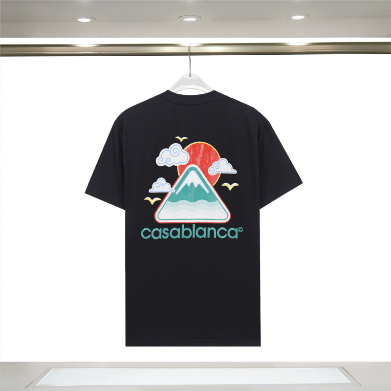 メンズ半袖 260g カサブランカ半袖 2025 春夏新作 カラープリント CASA ピュアコットン半袖|undefined