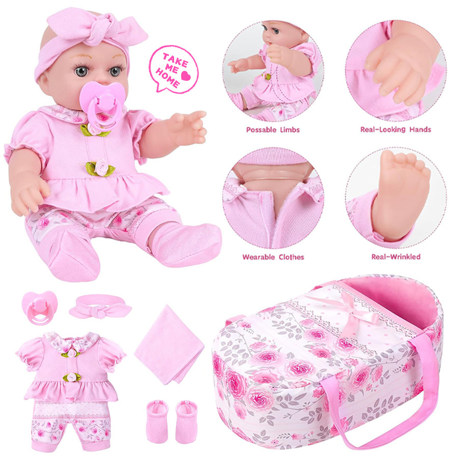 Transfronterizos calientes de 12 pulgadas muñecas de muñecas de muñecas de muñecas de simulación de bebés combinación 30CM muñecas renacidas al por mayor