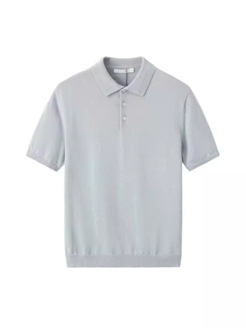 Mr. San, ropa delgada de verano para hombres, polo casual, moda coreana de algodón y lino, camiseta simple para hombres.