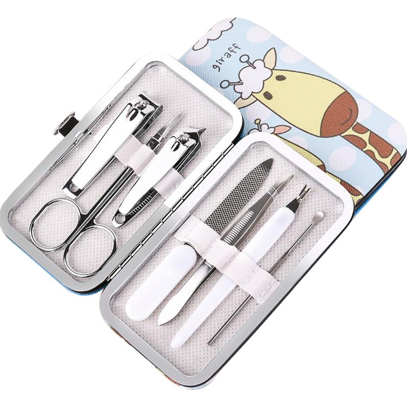 Creative Internet red cartoon 7-piece nail clippers manufacturers portable manicure nail tools home nail clippers set