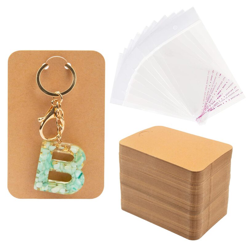 in stock Keychain Kraft Paper Card Double-sided Blank Jewelry Display Card Amazon Explosions in stock