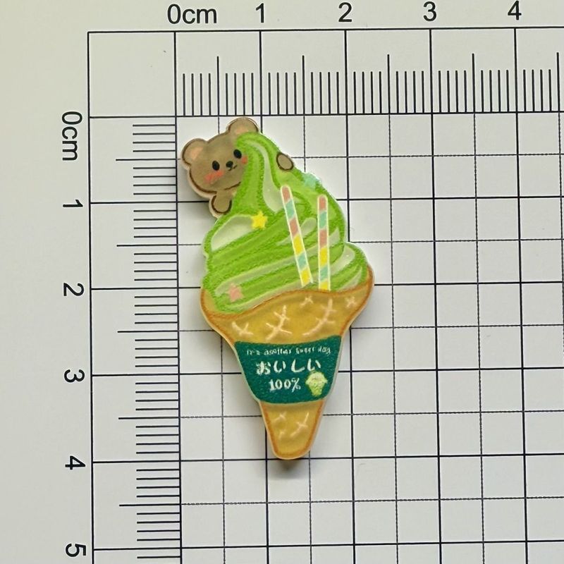 亚克力彩色冰淇淋饮料diy手工发夹头绳胸针手机壳冰箱贴贴片批发|undefined