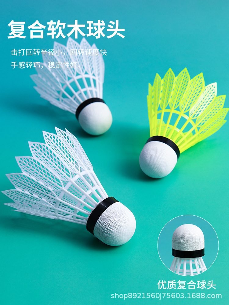 Wavaw bádminton plástico durable nylon Bola 6 unids interior al aire libre estable a prueba de viento juego entrenamiento